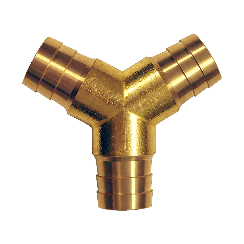 BRASS Y HOSE BARB CONNECTOR