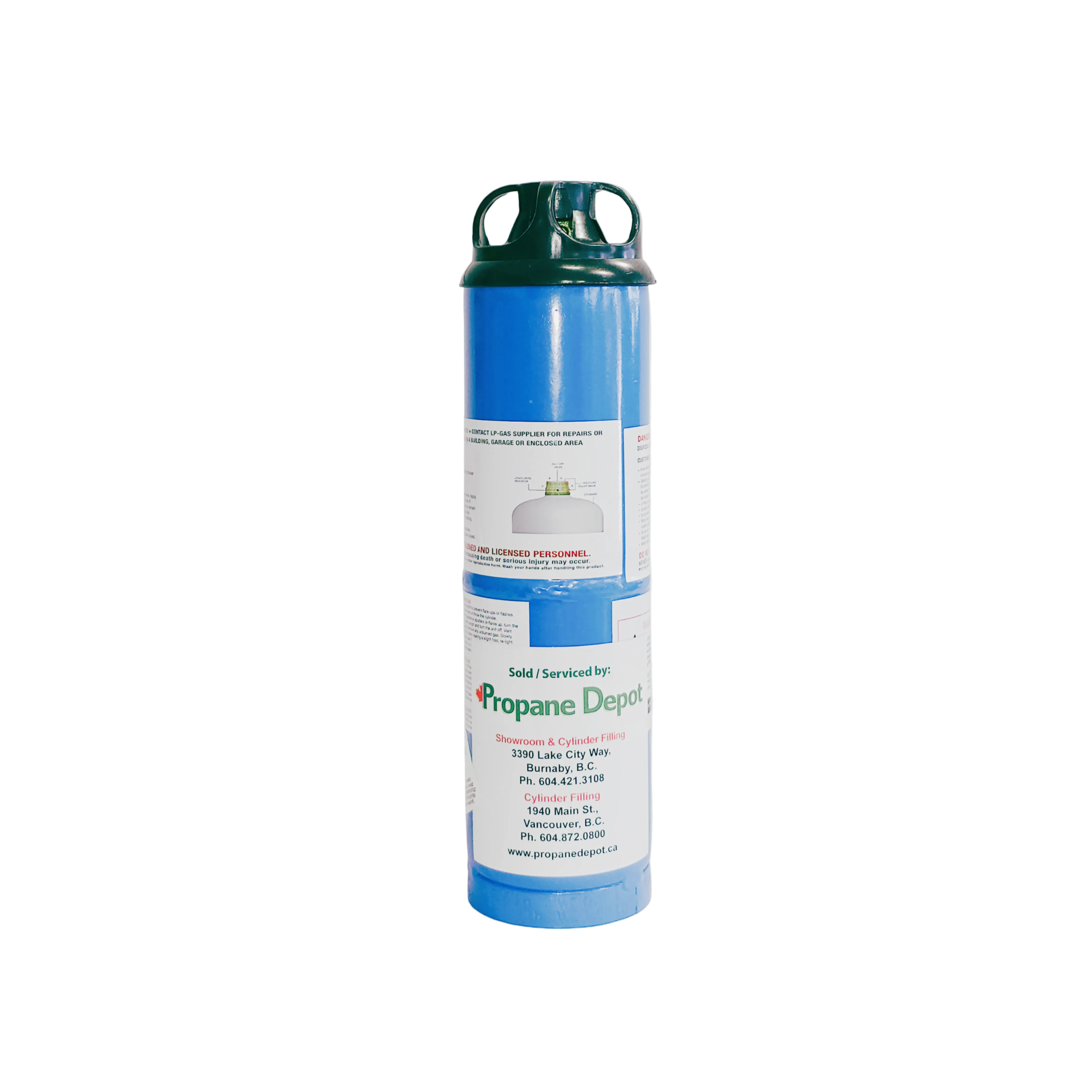 1 lb tall Propane Tank - Refillable Steel Cylinder