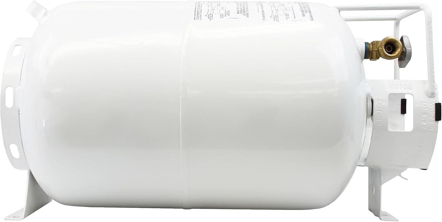 30LB Empty Steel Horizontal Propane Tank Cylinder for Fire Pit Tables, Patio Heaters, Barbeques, RVs, and Truck Campers 5