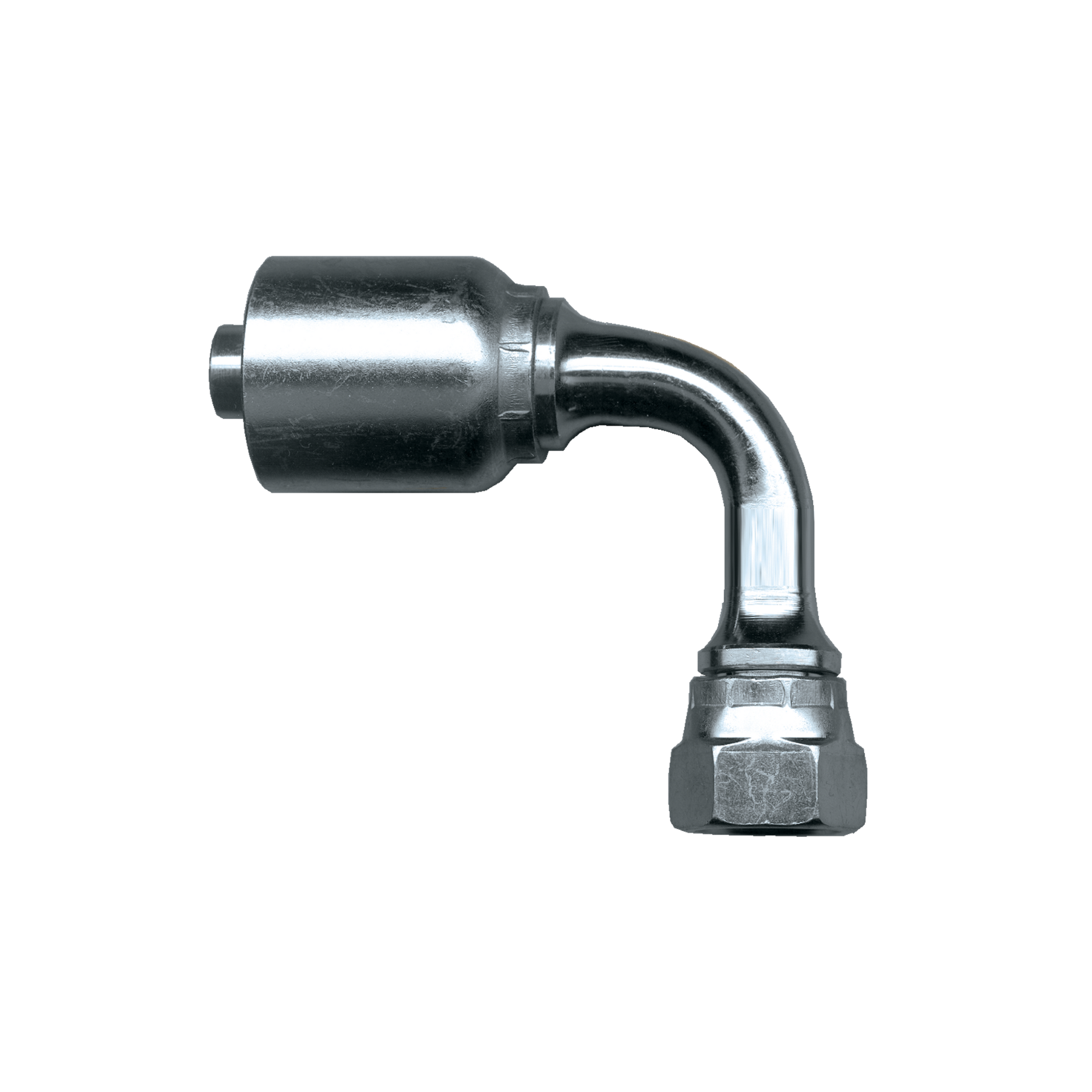 90° LONG ELBOW FEMALE SAE COUPLING - 1/4 ID x 1/4 Female Flare