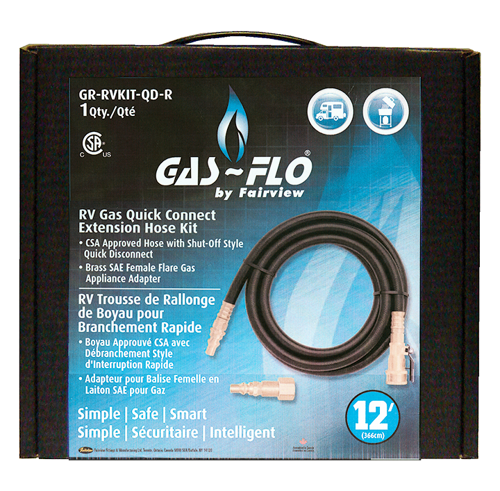 RV GAS QUICK DISCONNECT EXTENSION HOSE KIT