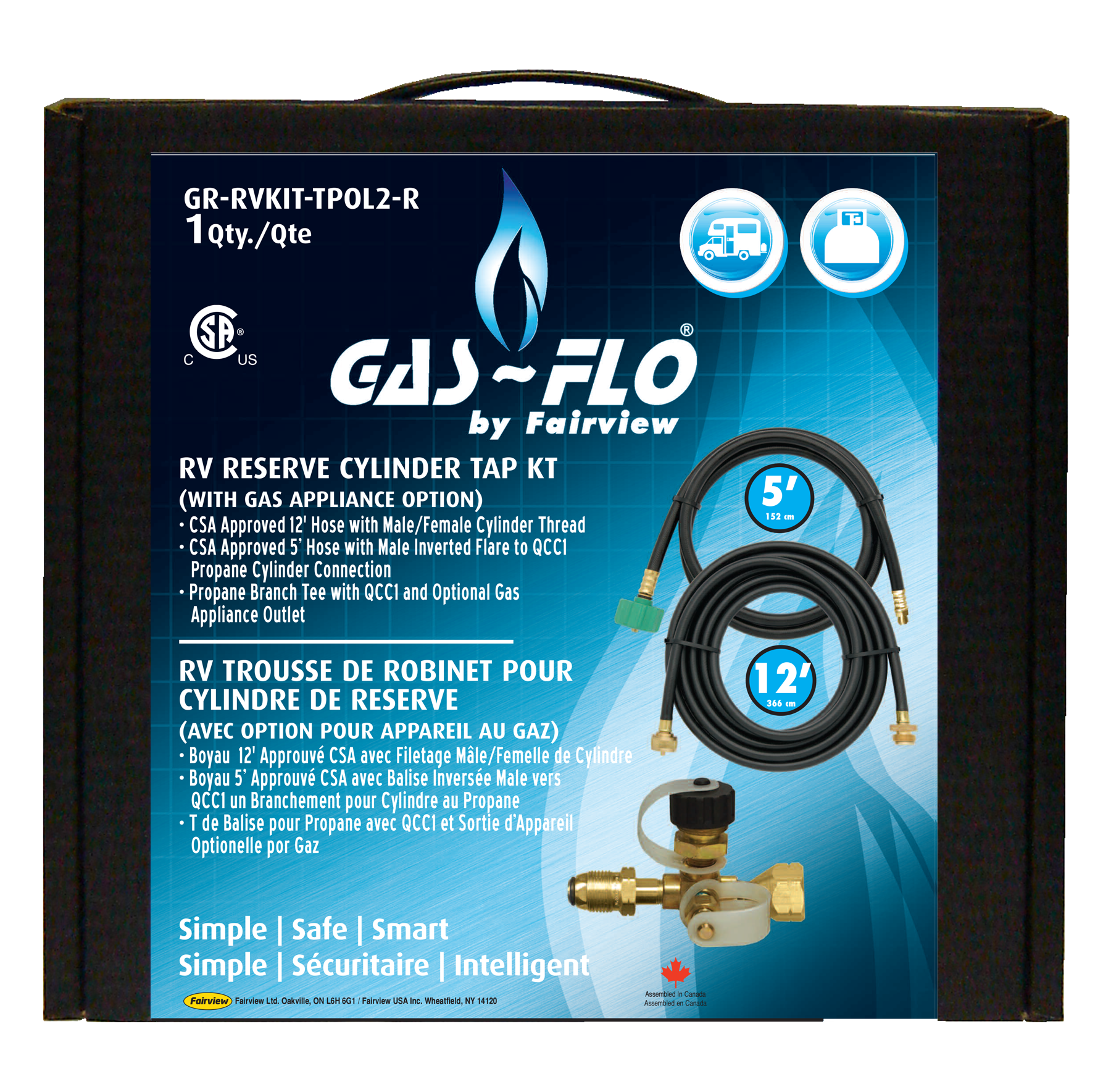RV GAS QUICK CONNECT EXTENSION HOSE(S) AND POL TEE KIT