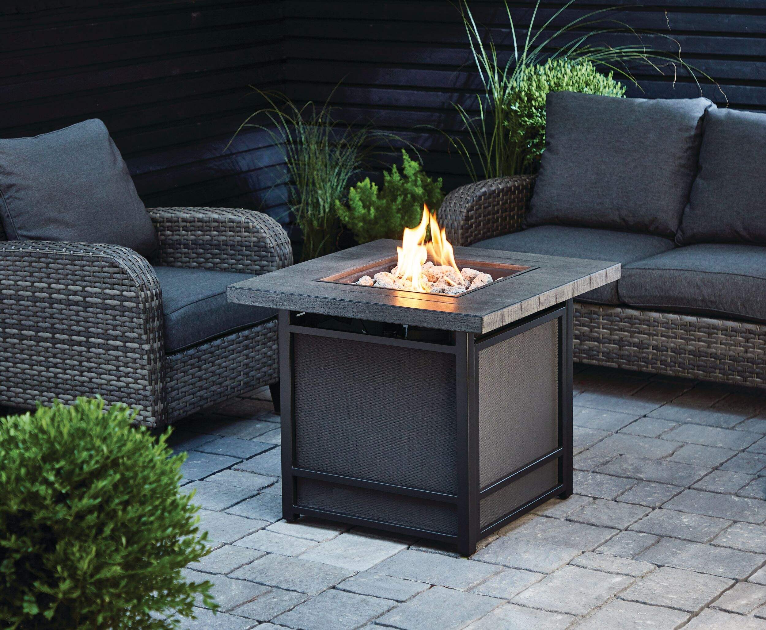 Canvas Breton Outdoor Fire Table 40,000 BTU (Grey) 4