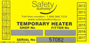 Commercial Heater Decal